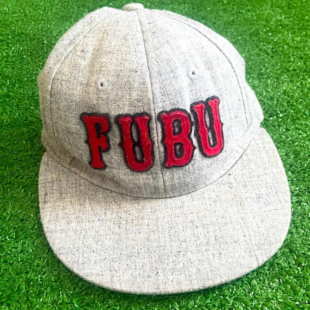 Rare Vintage Ebbetts Field  FUBU Gray Wool Snapback Hat
